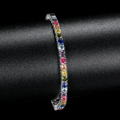 3mm Rainbow Tennis Bracelet by Gemsme