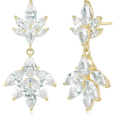 Bridal Drop Earrings by Gemsme, Gold · Leaf Drop Earrings