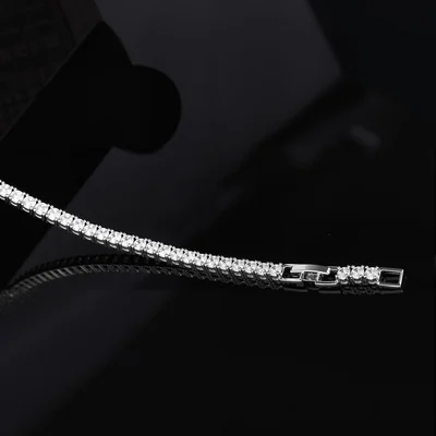 Adjustable 4mm Tennis Bracelet by Gemsme, 4mm White Gold