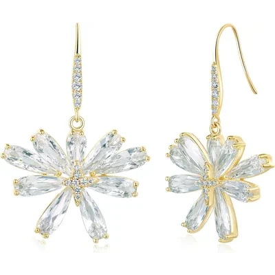 Flower and Teardrop Drop Earrings by Gemsme, Flower 1-gold