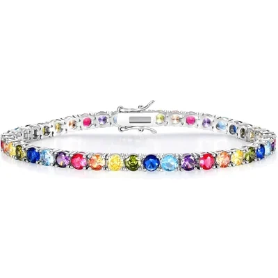 4mm Rainbow Tennis Bracelet by Gemsme