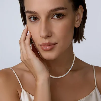 4mm Tennis Necklace by Gemsme, Gold Plated