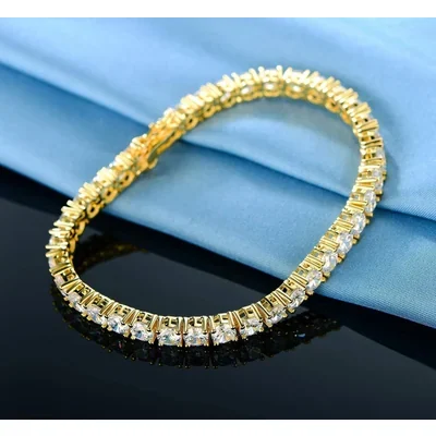 4mm Gold Tennis Bracelet by Gemsme