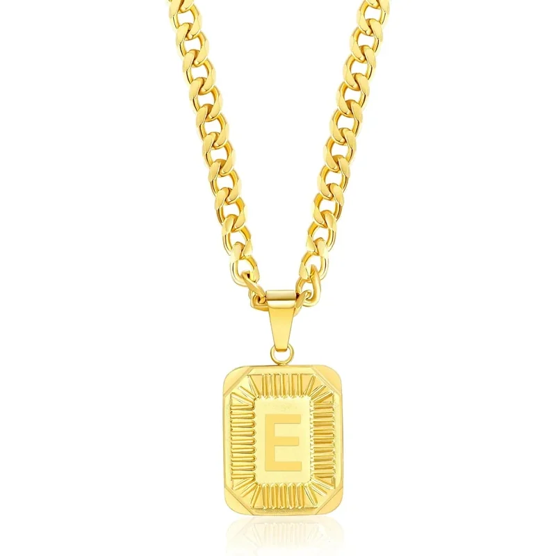 Initial Letter Pendant by Gemsme, Yellow Gold · E