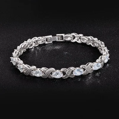 Oval X-Link Tennis Bracelet by Gemsme