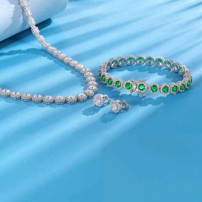 White Gold Tennis Set of Three by Gemsme