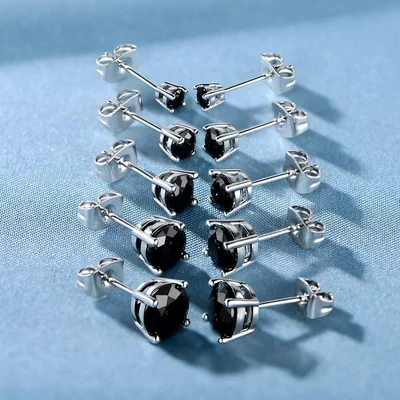 Princess Cut Stud Set, Five Pairs by Gemsme