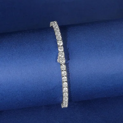4mm Iced Tennis Bracelet by Gemsme, 4mm White Gold