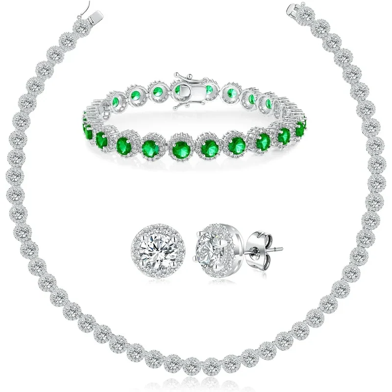 White Gold Tennis Set of Three by Gemsme