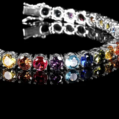 5mm Rainbow Tennis Bracelet by Gemsme