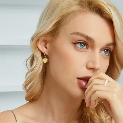 Pearl and Crystal Drop Earrings by Gemsme