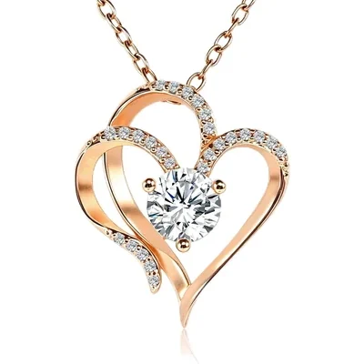 Heart Locket Necklace by Gemsme, Rose Gold Plated