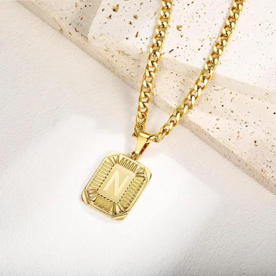 Initial Letter Pendant by Gemsme, Yellow Gold · E