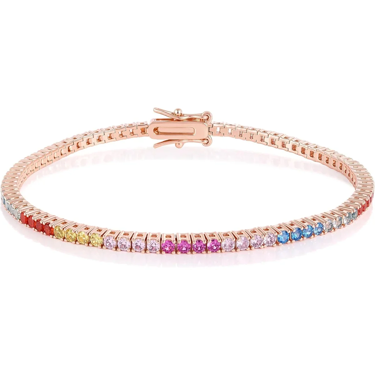 2mm Multi-Color Tennis Bracelet by Gemsme, 2.0mm · Rose Gold Plated