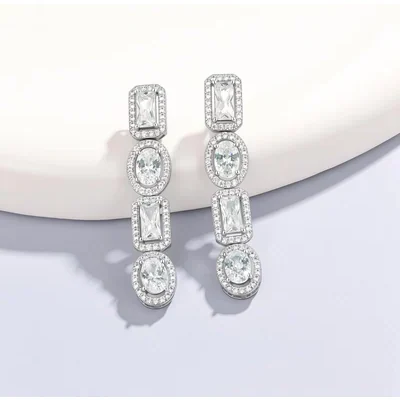 Oval and Emerald-Cut Drop Earrings by Gemsme