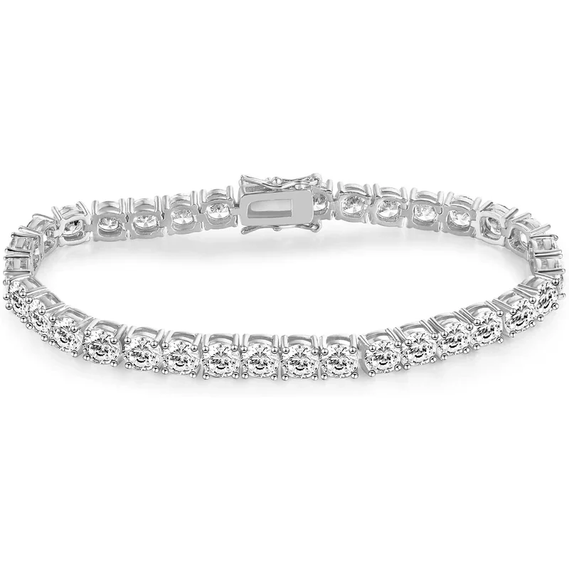 5mm Tennis Bracelet by Gemsme, White Gold Plated