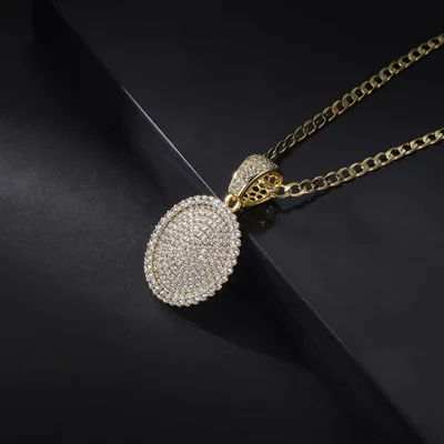 Pavé Disc Pendant by Gemsme, Gold Plated