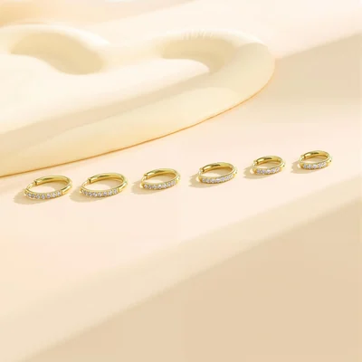 Huggie Hoop Set, Three Pairs by Gemsme, Gold (8mm/10mm/12mm)