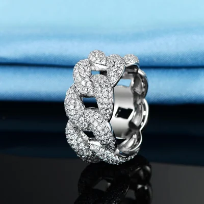 Iced Cuban Link Ring by Gemsme