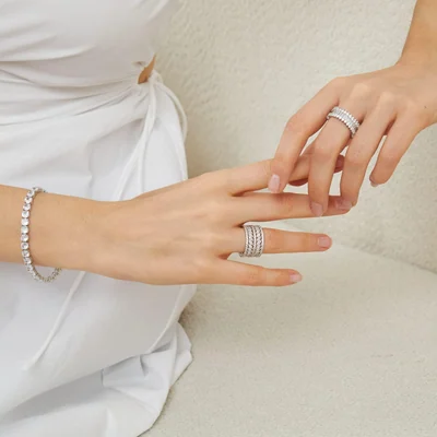Marquise Eternity Ring by Gemsme, White