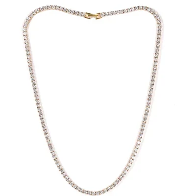 3mm Fold-Over Tennis Necklace by Gemsme, Gold Plated