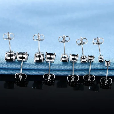Princess Cut Stud Set, Five Pairs by Gemsme