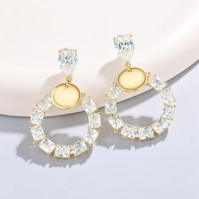 Square and Pear Drop Earrings by Gemsme