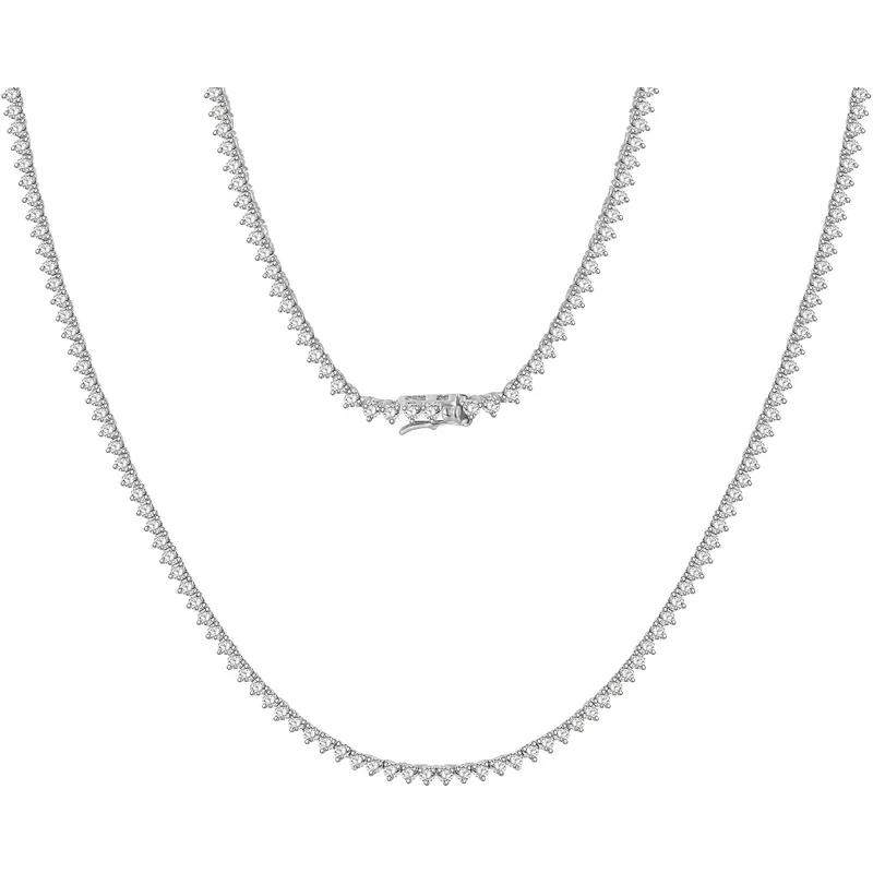 2mm Tennis Necklace by Gemsme, White Gold