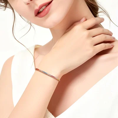 2mm Multi-Color Tennis Bracelet by Gemsme, 2.0mm · Rose Gold Plated