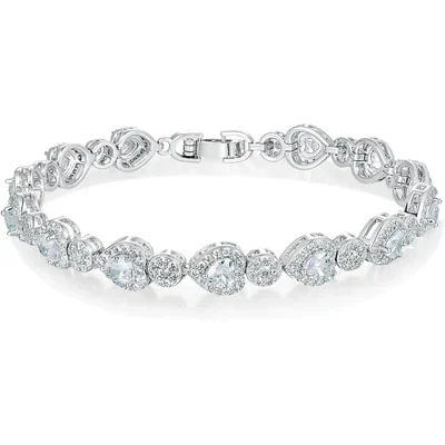 Heart and Round Tennis Bracelet by Gemsme