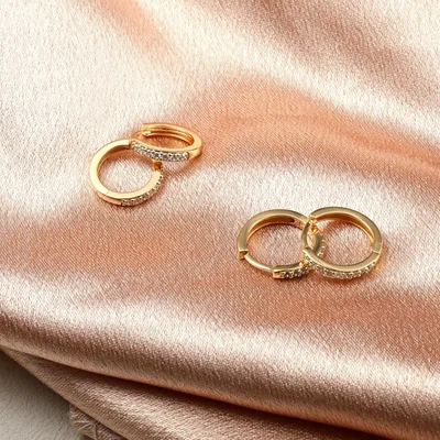 Gold Huggie Hoops, Two Pairs by Gemsme, Gold · 10mm/12mm