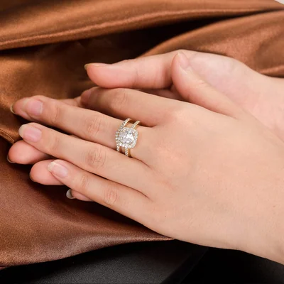 Two-in-One Bridal Ring Set by Gemsme, Gold