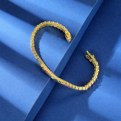 S-Link Rainbow Tennis Bracelet by Gemsme
