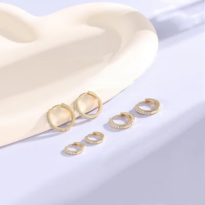 Gold Huggie Hoops, Two Pairs by Gemsme, Gold · 8/10/12mm