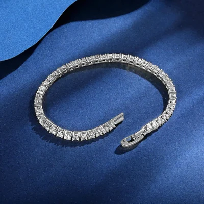 4mm Fold-Over Clasp Tennis Bracelet by Gemsme