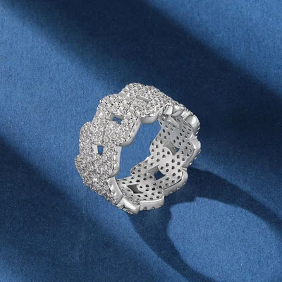 Cuban Link Band Ring by Gemsme