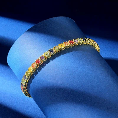 S-Link Rainbow Tennis Bracelet by Gemsme