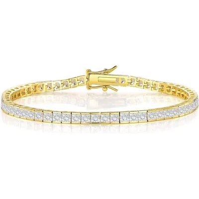 2.5mm Square-Cut Tennis Bracelet by Gemsme, 2.5 * 2.5mm Square Bracelet · Gold