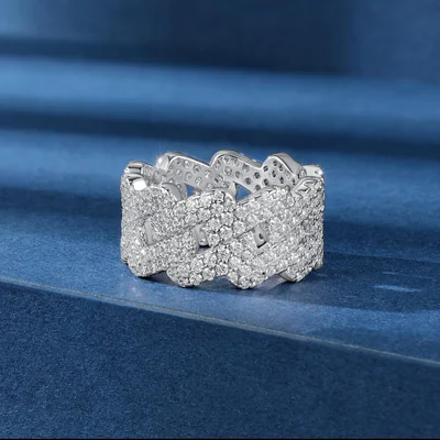 Cuban Link Band Ring by Gemsme
