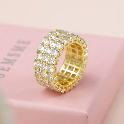 Three-Row Eternity Ring by Gemsme, Gold