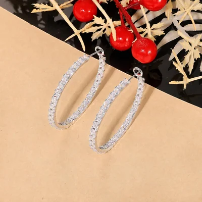 Inside-Out Baguette Hoops by Gemsme, White Gold