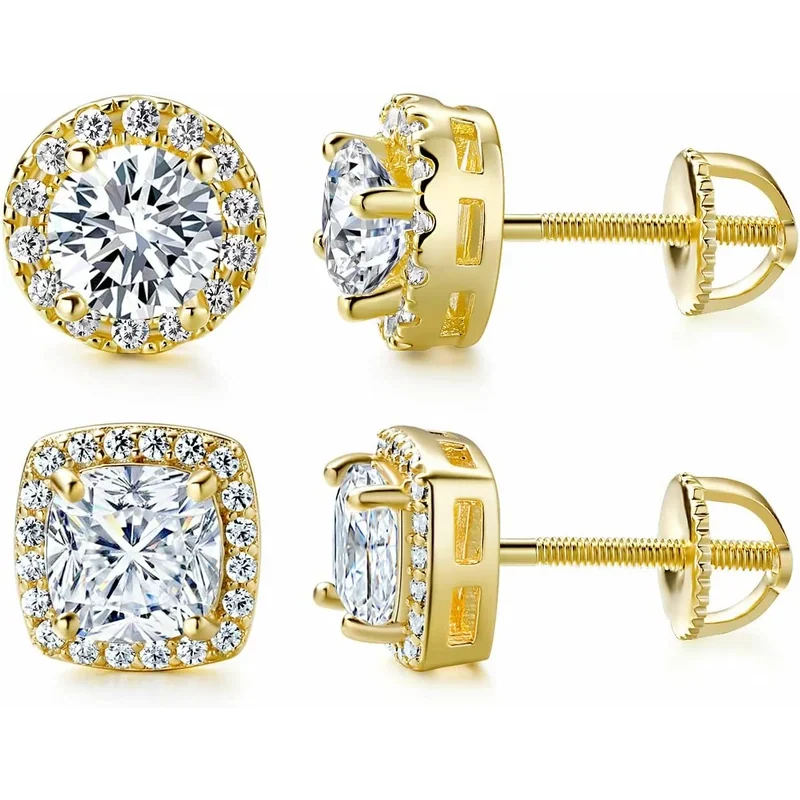 Screw Back Studs, Two Pairs by Gemsme