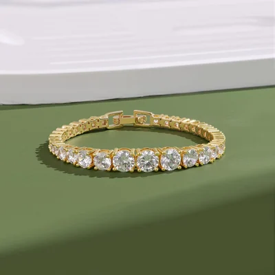 Graduated Tennis Bracelet by Gemsme, Gold Plated