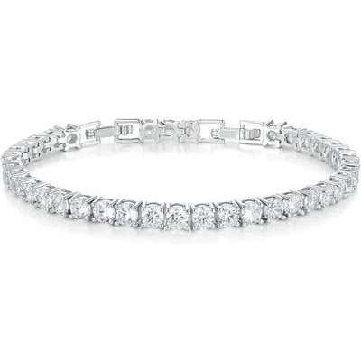 Adjustable 4mm Tennis Bracelet by Gemsme, 4mm White Gold