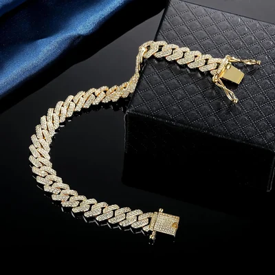 Diamond-Cut Iced Cuban Bracelet by Gemsme, 10mm · Gold Plated