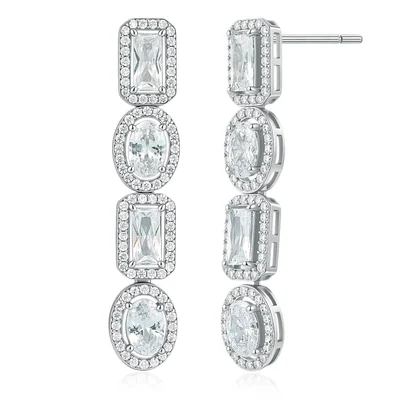 Oval and Emerald-Cut Drop Earrings by Gemsme