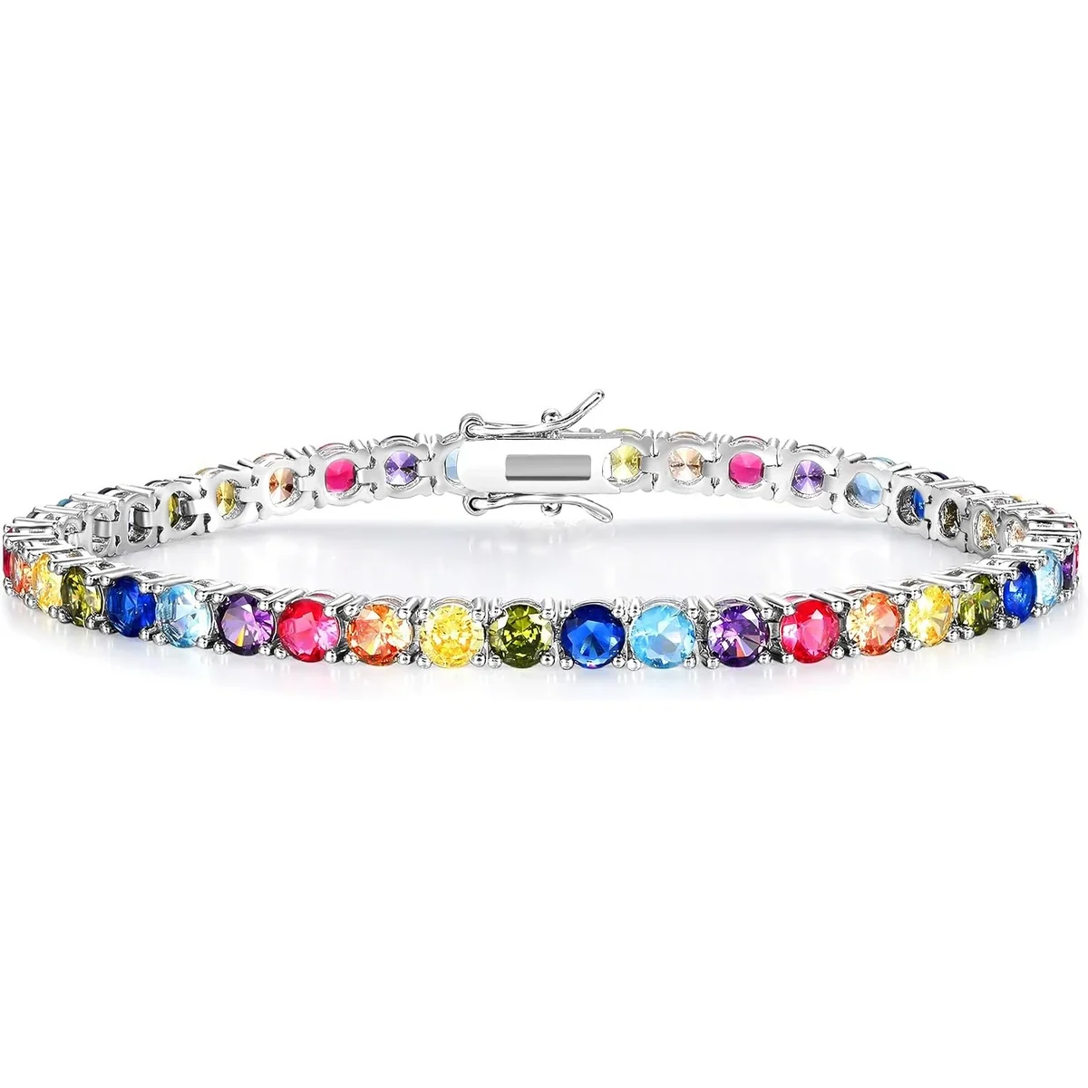 4mm Rainbow Tennis Bracelet by Gemsme