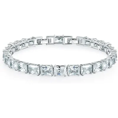 5x7mm Square Tennis Bracelet by Gemsme, 5*7mm Stone White
