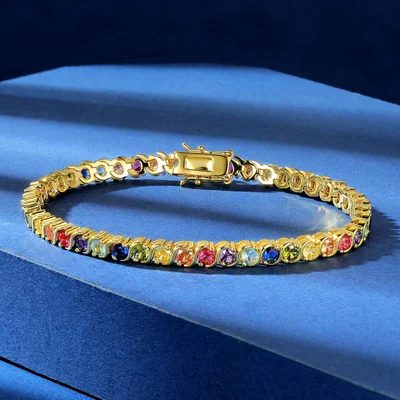S-Link Rainbow Tennis Bracelet by Gemsme
