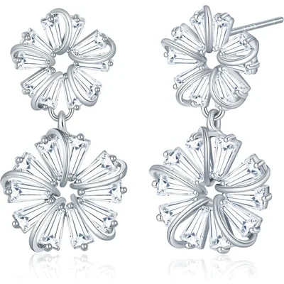 Bridal Drop Earrings by Gemsme, White · Flower Drop Earrings